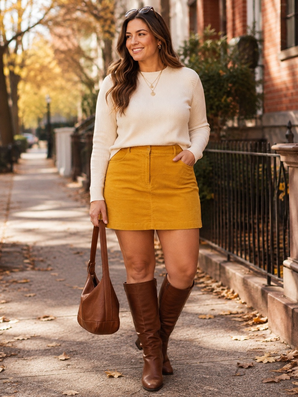 J.Crew Mustard Corduroy Skirt Size 10 Pencil Skirt Pockets Cotton Blend Fall